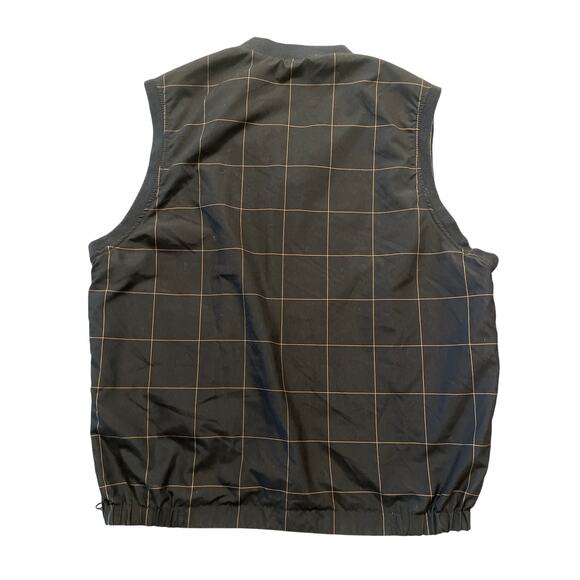 Dockers Golf Pullover Windbreaker Rain Vest Large Navy Tan Reversible Sz M men - Picture 3 of 7